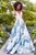 Clarisse - 3538 Deep V-Neck Floral Mikado Evening Gown Prom Dresses