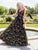 Clarisse - 3565 Illusion Plunging V-Neck Floral Tulle A-Line Gown CCSALE 2 / Black/Multi