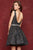 Clarisse - 3684 Crystal Beaded Illusion Plunging Neck Cocktail Dress - 1 pc Dark Gray In Size 12 Available CCSALE 12 / Dark Gray