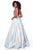 Clarisse - 3703 Deep V-neck Brocade A-line Dress Special Occasion Dress