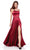 Clarisse - 3712 Embellished Scoop Charmeuse A-line Dress Special Occasion Dress 0 / Wine