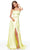 Clarisse - 3712 Embellished Scoop Charmeuse A-line Dress Special Occasion Dress 0 / Yellow