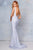 Clarisse - 3713 Plunging V-Neck Glitter Knit Mermaid Gown Special Occasion Dress