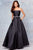 Clarisse - 3739 Strapless Embellished Belt Mikado Prom Gown Special Occasion Dress 0 / Black