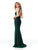 Clarisse - 3745 Embellished Halter Shimmer Jersey Trumpet Dress Special Occasion Dress 0 / Emerald