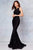 Clarisse - 3748 Sexy Cutout Back Beaded Lace Mermaid Gown Special Occasion Dress 0 / Black