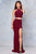 Clarisse - 3761 Two-Piece Jersey High Slit Evening Gown Special Occasion Dress 0 / Bordeaux