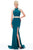 Clarisse - 3761 Two-Piece Jersey High Slit Evening Gown Special Occasion Dress 0 / Forest Green