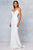 Clarisse - 3799 Crisscross-Strapped Illusion Plunge Gown Special Occasion Dress 0 / Off White