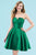 Clarisse - 3917 Strapless V Neck Glossy Mikado Cocktail Dress Special Occasion Dress 0 / Forest Green