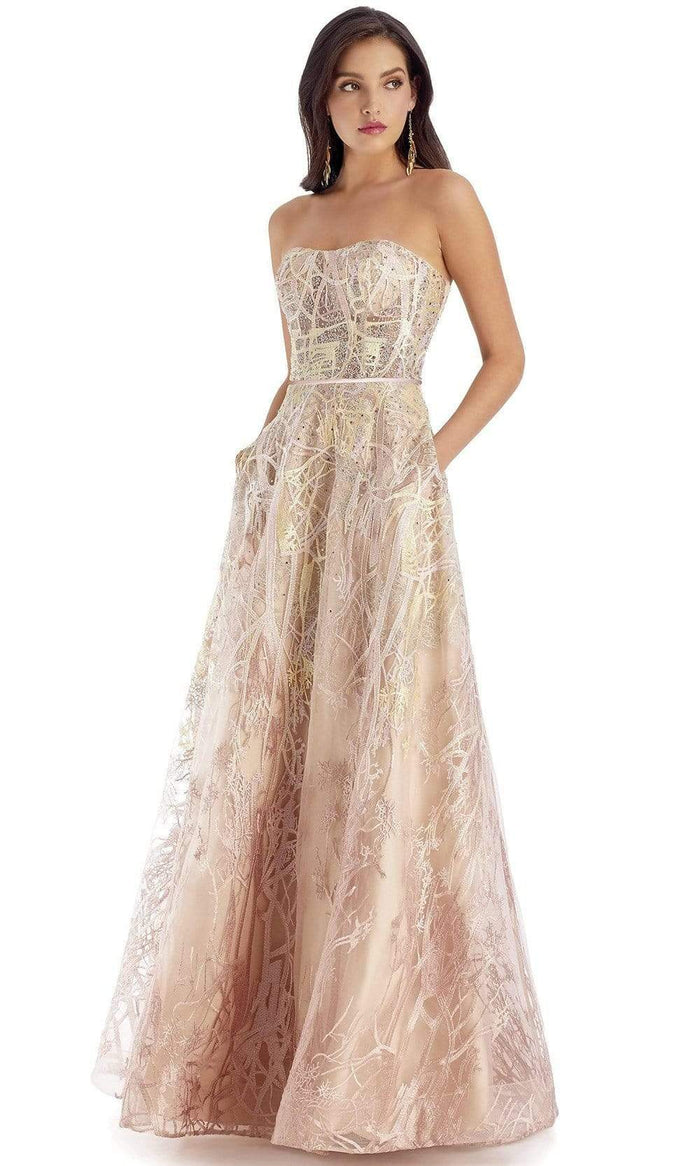 Clarisse - 5108 Semi-Sweetheart Strapless A-Line Dress Prom Dresses 0 / Blush Multi