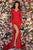 Clarisse - 5134 Long Sleeve V Neck Beaded Lace Long Fitted Dress Evening Dresses 0 / Red