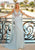 Clarisse - 5157 Sexy V-Neck Caped Bejeweled Trumpet Dress Prom Dresses 0 / Ice Blue