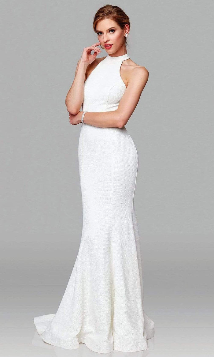 Clarisse - 600137 Sleeveless High Halter Mermaid Dress Wedding Dresses 0 / Ivory