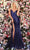 Clarisse - 800241 Floral Tulle Sweetheart Dress with Slit Prom Dresses 00 / Navy