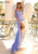 Clarisse - 800259 Sleeveless Scoop Neck Strappy Open Back Mermaid Gown Evening Dresses 00 / Cornflower