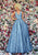 Clarisse - 800309 Sleeveless Sequined Motif A-Line Gown Prom Dresses 0 / LightBlue