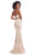 Clarisse - 8017 Sequined Lace Sweetheart Trumpet Dress Evening Dresses 0 / Gold/Nude