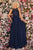 Clarisse - 8025 Sleeveless Embroidered Bodice Chiffon A-Line Gown Prom Dresses 0 / Navy