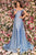 Clarisse - 8049 Off Shoulder Metallic Glitter Overskirt Gown Evening Dresses 0 / Royal