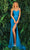 Clarisse - 810118 Beaded Strappy Back Gown Prom Dresses 00 / Ocean Blue