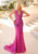 Clarisse - 810171 Sequin Halter Mermaid Gown Prom Dresses 00 / Fuchsia