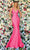 Clarisse - 810174 Halter Bandeau Back Gown Prom Dresses 00 / Neon Pink