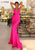 Clarisse - 810174 Halter Bandeau Back Gown Prom Dresses 00 / Neon Pink