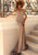 Clarisse - 810180 Fitted Scoop Gown With Slit Prom Dresses 00 / Cappucino