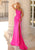 Clarisse - 810199 Beaded Asymmetric Long Gown Prom Dresses 00 / HotPink