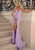 Clarisse - 810237 Sequin High Slit Gown Prom Dresses 00 / Lilac