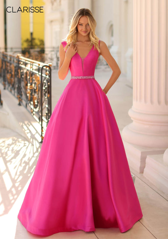 Clarisse - 810269 Sleeveless Beaded Waist Gown