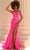 Clarisse 810447 - Plunging Lace Prom Dress Special Occasion Dress 00 / Hot Pink