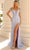 Clarisse 810447 - Plunging Lace Prom Dress Special Occasion Dress 00 / Pale Lilac