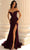 Clarisse 810447 - Plunging Lace Prom Dress Special Occasion Dress 00 / Plum