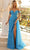 Clarisse 810508 - Lace High Slit Prom Dress Special Occasion Dress 00 / Ocean Blue
