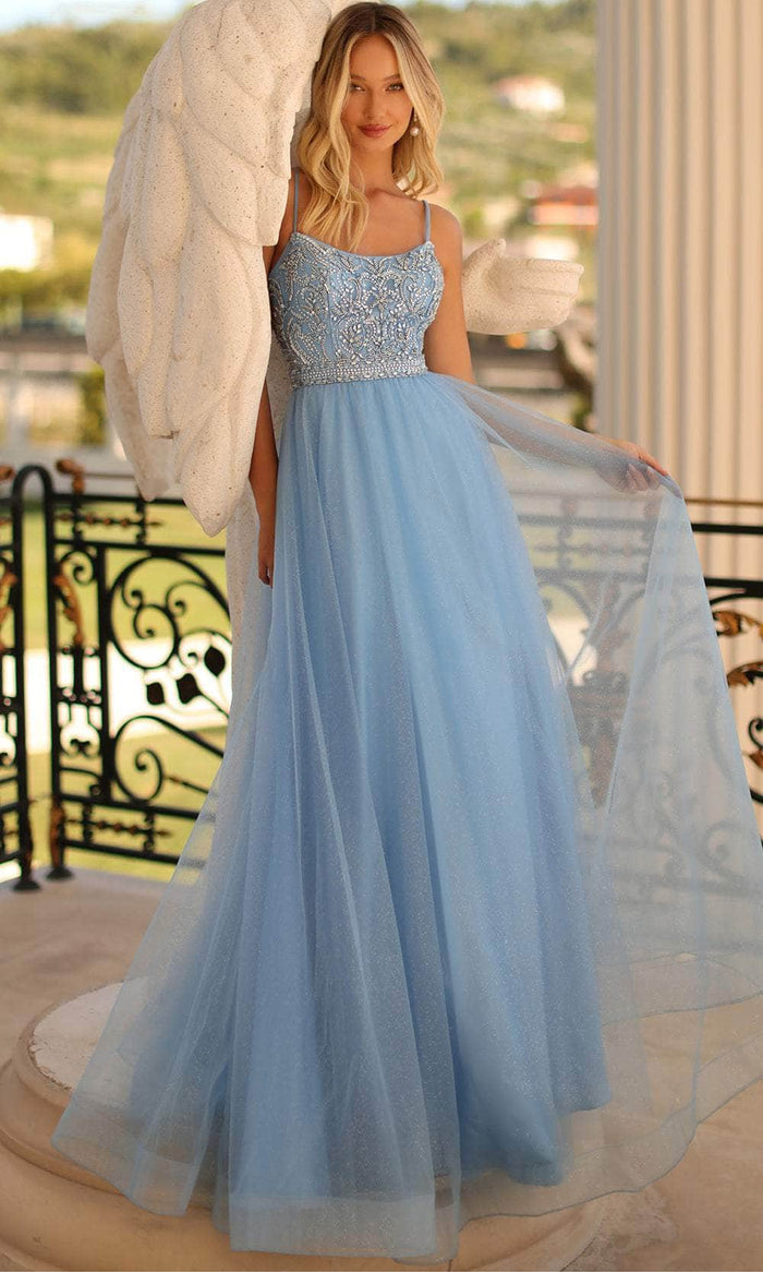Clarisse 810592 - Beaded A-Line Evening Gown Special Occasion Dress 00 / Cinderella Blue