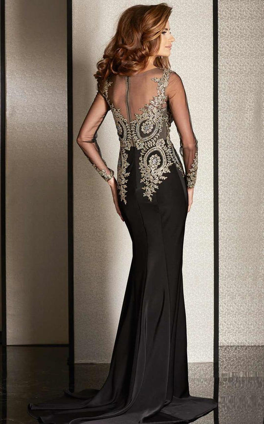 Clarisse - M6203 Embellished Illusion Scoop Dress