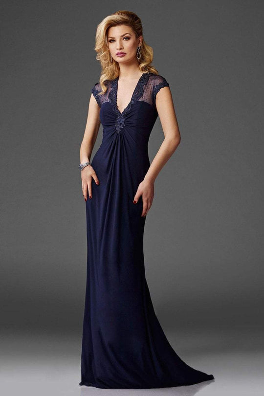 Clarisse - M6412 Embellished V Neck Evening Gown