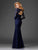 Clarisse - M6431 Beaded Lace Plunging V-neck Trumpet Dress Special Occasion Dress 4 / Navy
