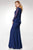 Clarisse - M6538 Beaded Embellished Neckline Long Sleeve Formal Dress Special Occasion Dress 6 / Navy