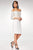 Clarisse - M6566 Lace Off-Shoulder Satin Sheath Knee Length Dress Cocktail Dresses 6 / Ivory