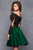 Clarisse - S3581 Two Piece Two Toned Lace Mikado A-line Dress Special Occasion Dress 0 / Black/Forestgreen