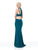 Clarisse - Two-Piece Jersey High Slit Evening Gown 3761 - 1 pc Navy In Size 00 Available CCSALE 00 / Navy