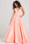 Colette for Mon Cheri - CL12026 Bow Accent Cutout Back Matte Satin Gown Prom Dresses 0 / Coral