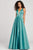 Colette for Mon Cheri - CL12026 Bow Accent Cutout Back Matte Satin Gown Prom Dresses 0 / Ivy