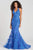 Colette for Mon Cheri - CL12071 Lace Halter V-Neck Mermaid Dress Prom Dresses 0 / Royal Blue