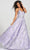 Colette For Mon Cheri CL12201 - Glitter Tulle A-line Ball Gown Prom Dresses 00 / Violet/Silver