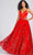 Colette For Mon Cheri CL12219 - Glitter Tulle Corset Ball Gown Prom Dresses 00 / Red
