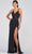 Colette For Mon Cheri CL12225 - Stretched Jersey With High Slit Formal Gown Prom Dresses 00 / Black